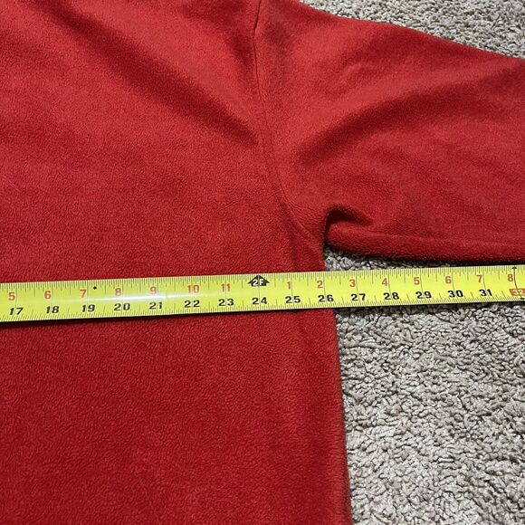 VTG New England Patriots Sweater Womens XL Red 1/4 Zip Fleece Embroidered Logo - Picture 9 of 9